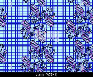 Paisley pattern floreali ornamenti tradizionali etnica Foto Stock