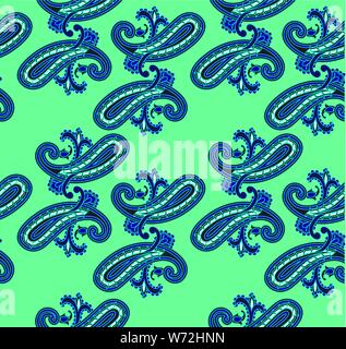 Paisley pattern floreali ornamenti tradizionali etnica. Vettore di Seamless pattern. Illustrazione Vettoriale