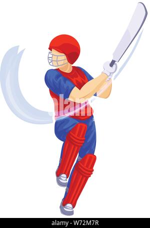 Giocatore di cricket shot icona. Cartoon di giocatore di cricket shot icona vettoriali per il web design isolato su sfondo bianco Illustrazione Vettoriale