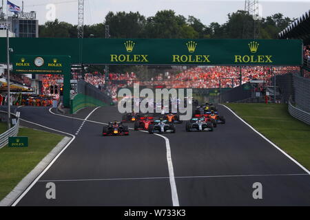 Budapest, Ungheria. 04 Ago, 2019. Avviare GP ungherese, Hungaroring 2019, Budapest, 2-4 agosto 2019 Credit: Indipendente Agenzia fotografica/Alamy Live News Foto Stock