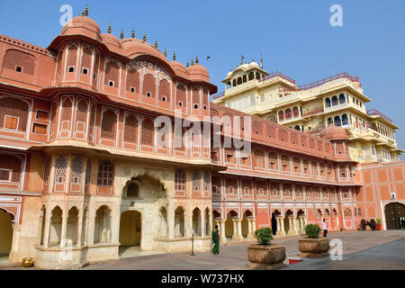 Chandra Mahal, City Palace komplex, Jaipur, Rajasthan, India, Asia, Patrimonio Mondiale dell UNESCO Foto Stock