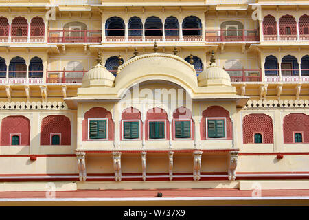 Chandra Mahal, City Palace komplex, Jaipur, Rajasthan, India, Asia, Patrimonio Mondiale dell UNESCO Foto Stock