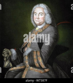 GEORGE Frideric Handel (1685-1759) anglo-tedesco compositore barocco Foto Stock