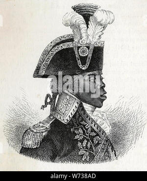 FRANÇOIS-DOMINIQUE Toussaint Louverture (1743-1803) generale francese e leader della rivoluzione di Haiti Foto Stock
