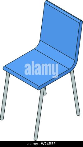 Sedia in plastica, icona di stile isometrico Illustrazione Vettoriale