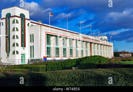 La Hoover edificio classificato Grade II architettura Art Deco, Western Avenue, Perivale, Greater London, England, Regno Unito Foto Stock