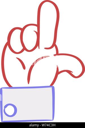 Cartoon mano perdente segno emoticon Illustrazione Vettoriale