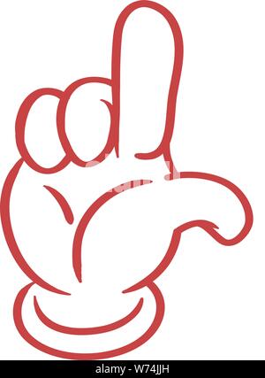 Cartoon mano perdente segno emoticon Illustrazione Vettoriale