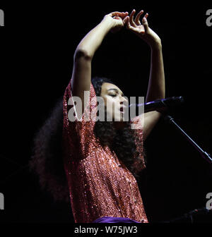 Il 4 agosto 2019, la città di New York, New York, Stati Uniti d'America: cantante CORINNE BAILEY RAE suona al SummerStage tenutasi a Central Park. (Credito Immagine: © Nancy Kaszerman/ZUMA filo) Foto Stock