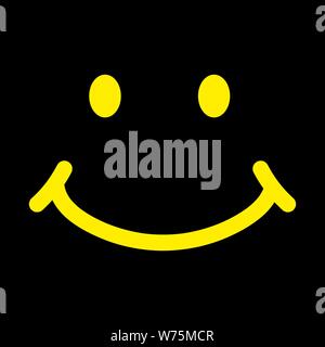 Icona Smile template vettoriale. Smile logo su sfondo nero. appartamento stile tendenza sorriso logo design illustrazione vettoriale Illustrazione Vettoriale