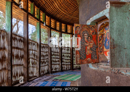 Zege penisola nel lago Tana. UNESCO Ura Kidane Mehret chiesa monastero dal XIV secolo dal saint Betre Mariyam, decorata con affreschi Foto Stock