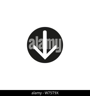 Download icona Vettore, cerchio design piatto pulsante internet, web e mobile app illustrazione Illustrazione Vettoriale