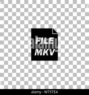 MKV. Nero icona piatta su uno sfondo trasparente. Pittogramma per il vostro progetto Illustrazione Vettoriale