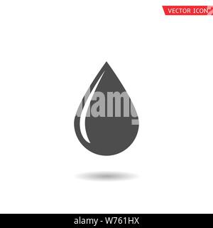 Drop nero icona. Acqua o olio goccia, vettore Illustrazione Vettoriale