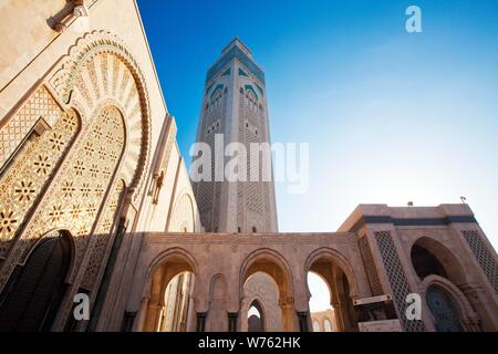 --FILE--Vista interna del Marocco la più grande moschea, Moschea Hassan II, in Casablanca, Marocco, 17 novembre 2017. La Moschea di Hassan II o il Grande moschea Foto Stock