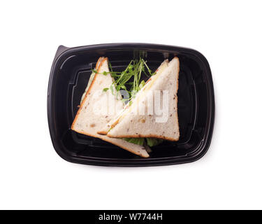 Snack sani di senza glutine pane in scatole nere per andare Foto Stock