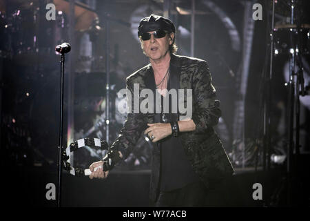 Scorpioni in concerto a Montecarlo Sporting concert hall di Monaco, con Klaus Meine, Pawel Maciwoda, Rudolf Schenker, James Kottak e Matthias Foto Stock