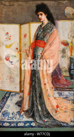 James McNeill Whistler, rosa e argento, la principessa dal paese di porcellana, ritratto dipinto, 1863-1865 Foto Stock