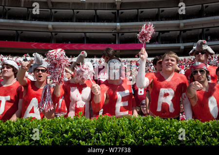 Una giornata di gioco del calcio di scrimmage University of Alabama, con l'allenatore Nick Saban analizzando ogni mossa. Tuscaloosa, Alabama descrizione fisica: 1 Foto : Digital, file TIFF a colori. Note: titolo, data oggetto note e parole chiave fornite dal fotografo.; dono; George F. Landegger; 2010; (DLC/PP-2010:090).; fa parte del George F. Landegger raccolta di fotografie in Alabama in Carol M. Highsmith America del progetto in Carol M. Highsmith Archivio.; Foto Stock