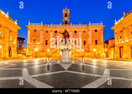 Roma, Italia. Piazza del Campidoglio, Campidoglio il più sacro dei Romes Seven Hills. Foto Stock