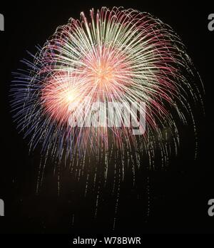 Fuochi d'artificio burst, multy colorati. Foto Stock