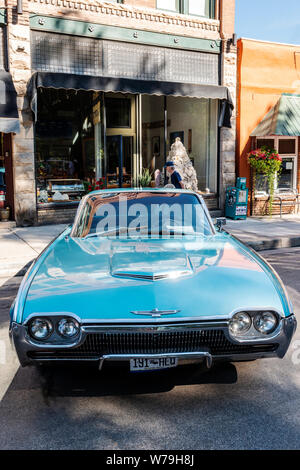 1963 Ford Thunderbird; Angelo di Shavano Car Show, allevatore per Chaffee County Search & Rescue Sud, Salida, Colorado, STATI UNITI D'AMERICA Foto Stock