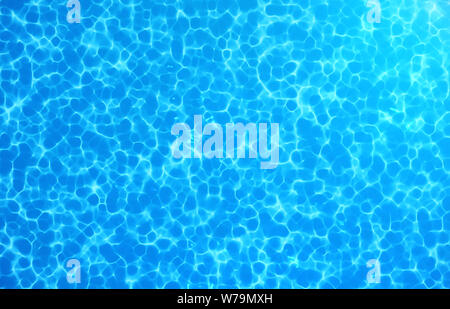 Acqua sfondo caustico. Pulito, puro blu acqua in piscina, 3D illustrazione Foto Stock