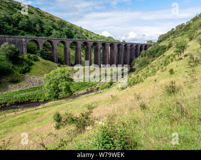 Smardale viadotto sopra Smardale Gill Riserva Naturale Nazionale vicino a Kirkby Stephen nel nord Pennines della Cumbria Regno Unito Foto Stock