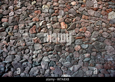 Muro di pietra da vicino Foto Stock