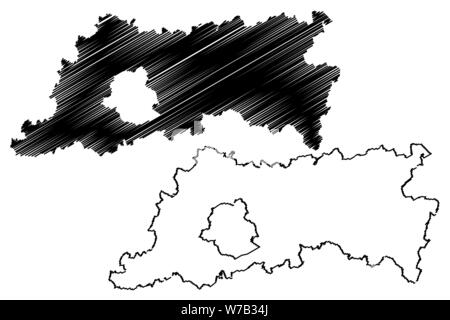 Flemish Brabant provincia (Regno del Belgio, province del Belgio, la Regione fiamminga) mappa illustrazione vettoriale, scribble schizzo Flemish Brabant map Illustrazione Vettoriale