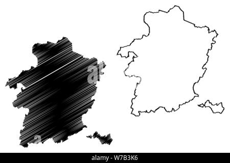 Provincia di Limburgo (Regno del Belgio, province del Belgio, la Regione fiamminga) mappa illustrazione vettoriale, scribble schizzo Limburg mappa Illustrazione Vettoriale