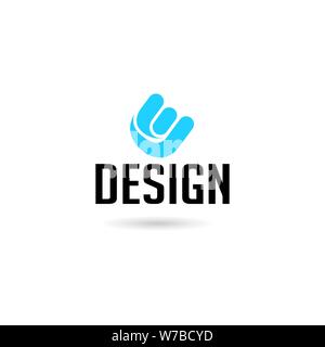 Elegante lettera e simbolo, concetto del logo per il business Illustrazione Vettoriale