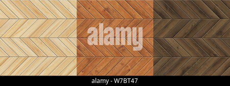 Impostare la risoluzione di alta seamless textures di parquet. Chevron patterns Foto Stock