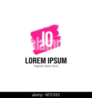 Iniziale logo JO Modello con telaio moderno. JO minimalista lettera logo illustrazione vettoriale design Illustrazione Vettoriale