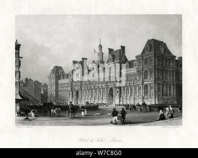 "L' Hotel de Ville, Parigi, Francia, 1875. Artista: J Saddler Foto Stock