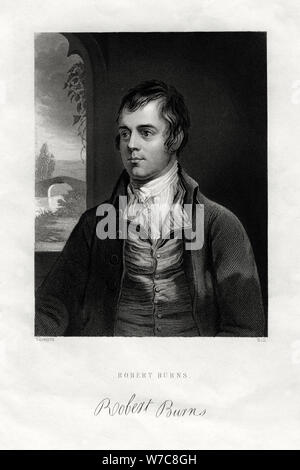 Robert Burns, poeta Scozzese del XIX secolo. Artista: W Holl Foto Stock