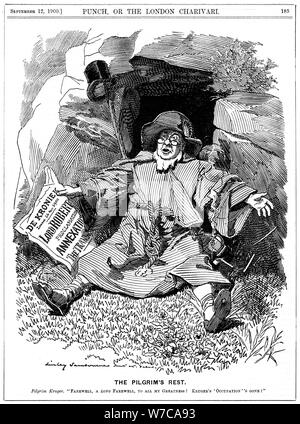 "Il Pellegrino di riposo', caricatura af Paul Kruger, South African politico, 1900. Artista: Edward Linley Sambourne Foto Stock