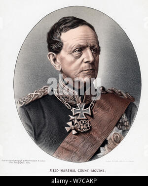 Helmuth Karl Bernhard, conte von Moltke, generale prussiano e statista, c1880. Artista: Anon Foto Stock