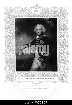 Admiral Alexander Hood, ufficiale della Royal Navy, XIX secolo.Artista: J Robinson Foto Stock