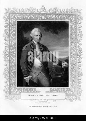 Robert Clive, primo Baron Clive di Plassey, statista e generale, (xix secolo).Artista: WT Mote Foto Stock