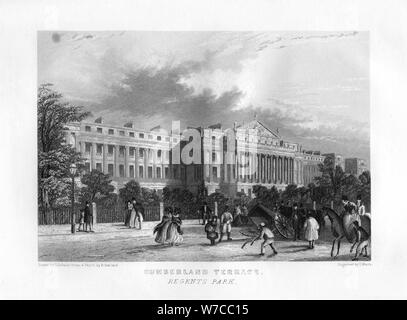 Cumberland terrazza, Regent's Park, Londra, XIX secolo.Artista: J Boschi Foto Stock