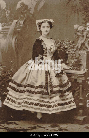 Ritratto di Adelina Patti (1843-1919) al Théâtre des Italiens, 1864. Foto Stock