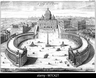 La Basilica di San Pietro, Roma, 1702. Artista: sconosciuto Foto Stock