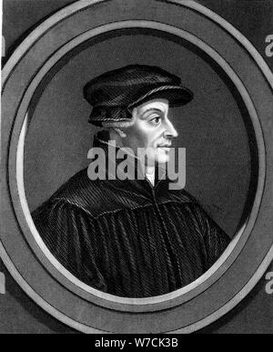 Ulrich Zwingli, Swiss riforma divino, c1530 (1851). Artista: sconosciuto Foto Stock