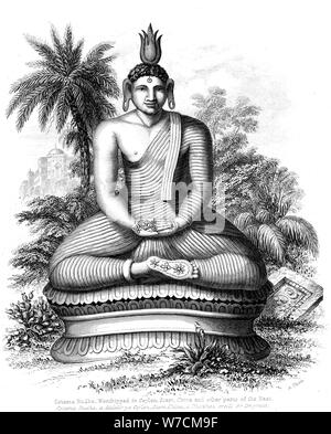 Cotama Buddha, 1880. Artista: sconosciuto Foto Stock