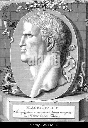 Marcus Vipsanius Agrippa (63-12 a.C.), statista romano e navale e comandante militare. Artista: sconosciuto Foto Stock