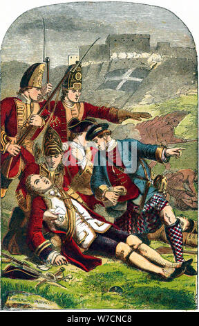 La morte del Generale James Wolfe all'Assedio di Quebec, 1759 (c1870). Artista: Edward Henry Corbould Foto Stock