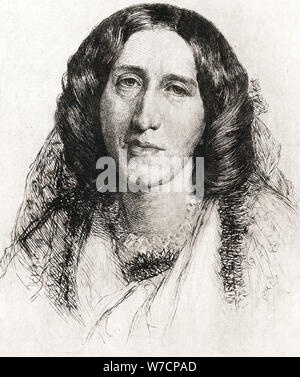 George Eliot, nome della penna di Mary Ann Evans (1819-1880), romanziere inglese, poeta e critico. Artista: sconosciuto Foto Stock