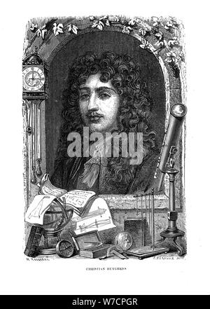 Christiaan Huygens (1629-1695), il fisico olandese, matematico e astronomo, c1870. Artista: sconosciuto Foto Stock