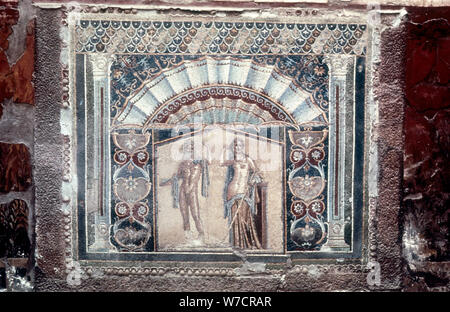 Casa di Nettuno e Anfitrite mosaico romano, Ercolano, c69. Artista: sconosciuto Foto Stock